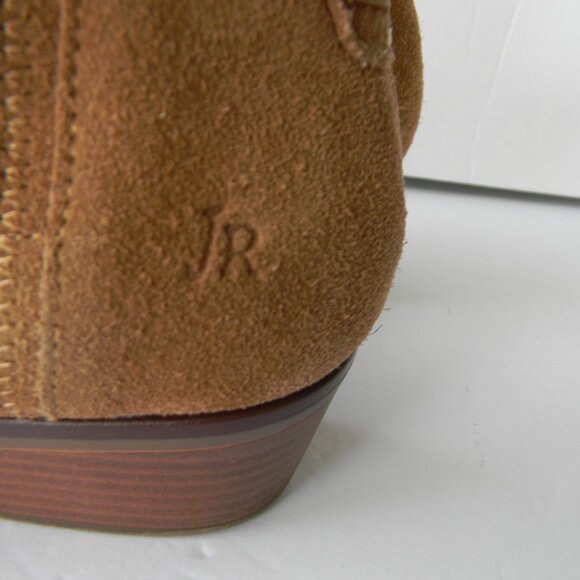 Jack Rogers WM'S Liddy Suede Leather Ankle Bootie Brown 7M Scalloped Pull On - Picture 6 of 8